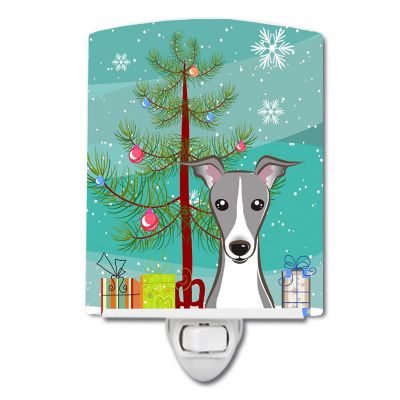 Caroline's Treasures Christmas, Christmas Tree and Italian Greyhound Ceramic Night Light, 4 x 6, Dogs Image 1