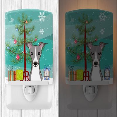 Caroline's Treasures Christmas, Christmas Tree and Italian Greyhound Ceramic Night Light, 4 x 6, Dogs Image 1