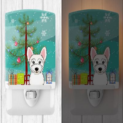 Caroline's Treasures Christmas, Christmas Tree and Westie Ceramic Night Light, 4 x 6, Dogs Image 1