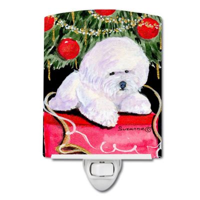 Caroline's Treasures Christmas, Christmas Tree with  Bichon Frise Ceramic Night Light, 4 x 6, Dogs Image 1