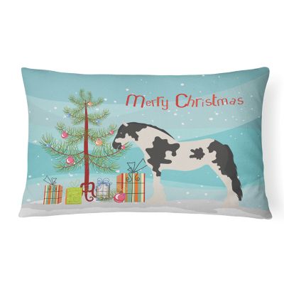 Caroline's Treasures, Christmas, Cyldesdale Horse Christmas Canvas Fabric Decorative Pillow, 12 x 16, Farm Animals Image 1