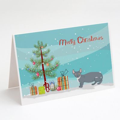 Caroline's Treasures Christmas, Dwelf #2 Cat Merry Christmas Greeting Cards and Envelopes Pack of 8, 7 x 5, Cats Image 1
