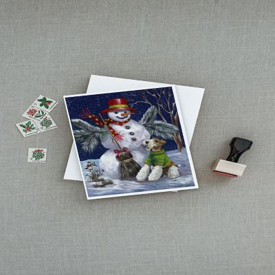 Caroline's Treasures Christmas, Fox Terrier Christmas Winter Fun Greeting Cards and Envelopes Pack of 8, 7 x 5, Dogs Image 2
