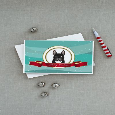 Caroline's Treasures Christmas, French Bulldog Merry Christmas Greeting Cards and Envelopes Pack of 8, 7 x 5, Dogs Image 2