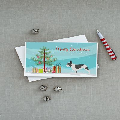 Caroline's Treasures Christmas, French Bulldog Merry Christmas Tree Greeting Cards and Envelopes Pack of 8, 7 x 5, Dogs Image 2