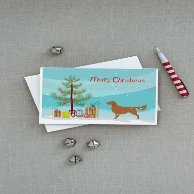 Caroline's Treasures Christmas, Golden Retriever Merry Christmas Tree Greeting Cards and Envelopes Pack of 8, 7 x 5, Dogs Image 2