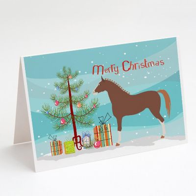 Caroline's Treasures Christmas, Hannoverian Horse Christmas Greeting Cards and Envelopes Pack of 8, 7 x 5, Farm Animals Image 1