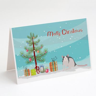 Caroline's Treasures Christmas, Husky Rat Merry Christmas Greeting Cards and Envelopes Pack of 8, 7 x 5, Rodents Image 1