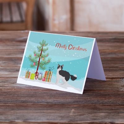 Caroline's Treasures Christmas, La Perm #1 Cat Merry Christmas Greeting Cards and Envelopes Pack of 8, 7 x 5, Cats Image 1