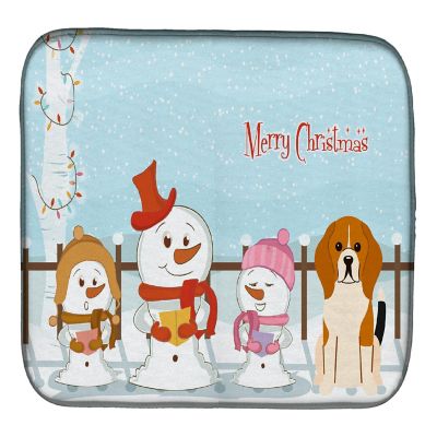 Caroline's Treasures Christmas, Merry Christmas Carolers Beagle Tricolor Dish Drying Mat, 14 x 21, Dogs Image 1