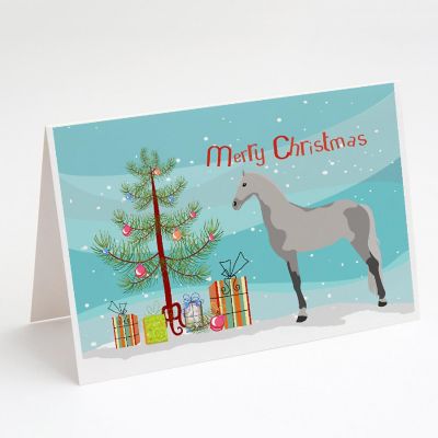 Caroline's Treasures Christmas, Orlov Trotter Horse Christmas Greeting Cards and Envelopes Pack of 8, 7 x 5, Farm Animals Image 1