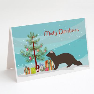 Caroline's Treasures Christmas, Sable Marten Christmas Greeting Cards and Envelopes Pack of 8, 7 x 5, Wild Animals Image 1