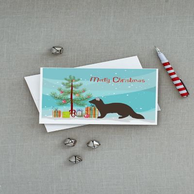 Caroline's Treasures Christmas, Sable Marten Christmas Greeting Cards and Envelopes Pack of 8, 7 x 5, Wild Animals Image 2