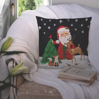 Caroline's Treasures, Christmas, Santa Claus Christmas Fabric Decorative Pillow, 14 x 14, Image 2