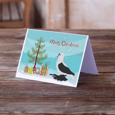 Caroline's Treasures Christmas, Saxon Fairy Swallow Pigeon Christmas Greeting Cards and Envelopes Pack of 8, 7 x 5, Birds Image 1