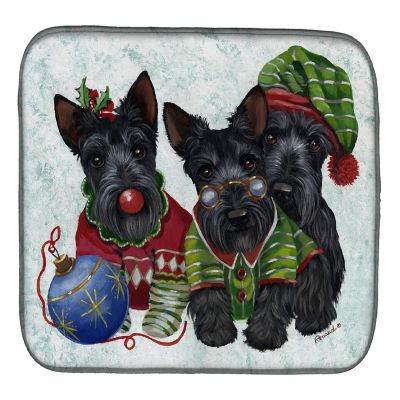 Caroline's Treasures Christmas, Scottish Terrier Christmas Elves Dish Drying Mat, 14 x 21, Dogs Image 1