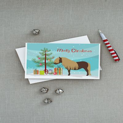 Caroline's Treasures Christmas, Shetland Pony Horse Christmas Greeting Cards and Envelopes Pack of 8, 7 x 5, Farm Animals Image 2