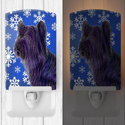 Caroline's Treasures Christmas, Skye Terrier Winter Snowflakes Holiday Ceramic Night Light, 4 x 6, Dogs Image 1