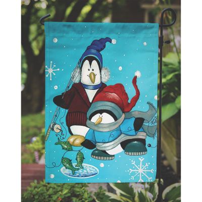 Caroline's Treasures, Christmas, Somethin's Fishy Christmas Penguin  Flag Garden Size, 11.25 x 15.5, Fish Image 2