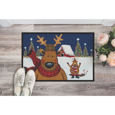 Caroline's Treasures, Christmas, The Tree Famers Reindeer Christmas Indoor or Outdoor Mat 24x36, 36 x 24, Seasonal Image 1