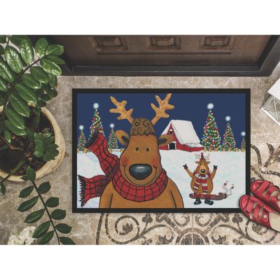 Caroline's Treasures, Christmas, The Tree Famers Reindeer Christmas Indoor or Outdoor Mat 24x36, 36 x 24, Seasonal Image 2