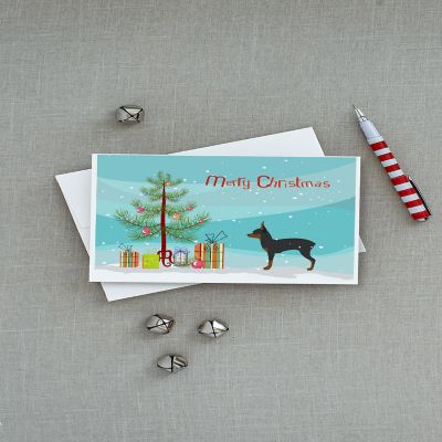 Caroline's Treasures Christmas, Toy Fox Terrier Merry Christmas Tree Greeting Cards and Envelopes Pack of 8, 7 x 5, Dogs Image 2