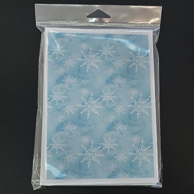 Caroline's Treasures Christmas, Watercolor Snowflake on Light Blue Greeting Cards and Envelopes Pack of 8, 7 x 5, Image 2