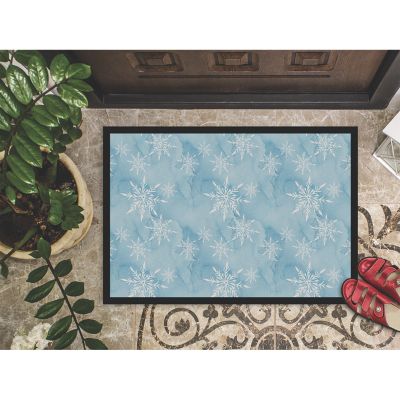 Caroline's Treasures Christmas, Watercolor Snowflake on Light Blue Indoor or Outdoor Mat 24x36, 36 x 24, Image 2