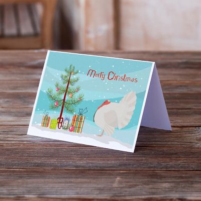 Caroline's Treasures Christmas, White Holland Turkey Christmas Greeting Cards and Envelopes Pack of 8, 7 x 5, Farm Animals Image 1