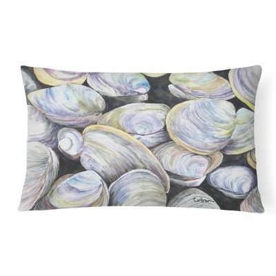 Caroline's Treasures Clam Quahog Shells Canvas Fabric Decorative Pillow, 12 x 16, Seafood Image 1