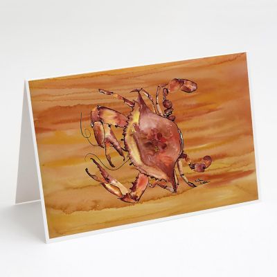 Caroline's Treasures Cooked Crab Hot and Spicy Greeting Cards and Envelopes Pack of 8, 7 x 5, Seafood Image 1