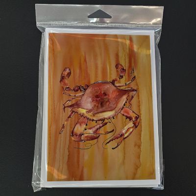 Caroline's Treasures Cooked Crab Hot and Spicy Greeting Cards and Envelopes Pack of 8, 7 x 5, Seafood Image 2