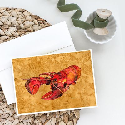 Caroline's Treasures Cooked Lobster Greeting Cards and Envelopes Pack of 8, 7 x 5, Fish Image 1