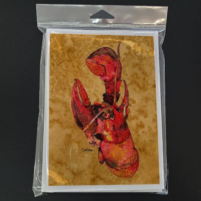 Caroline's Treasures Cooked Lobster Greeting Cards and Envelopes Pack of 8, 7 x 5, Fish Image 2