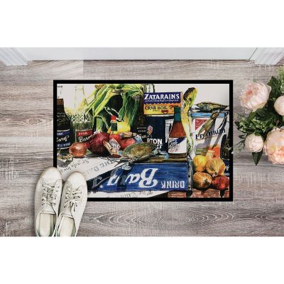 Caroline's Treasures Crab in the Middle Indoor or Outdoor Mat 24x36, 36 x 24, Seafood Image 1