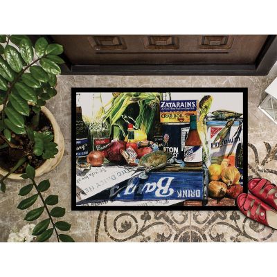 Caroline's Treasures Crab in the Middle Indoor or Outdoor Mat 24x36, 36 x 24, Seafood Image 2