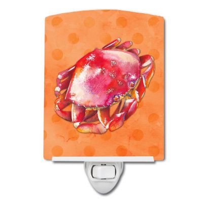 Caroline's Treasures Crab Orange Polkadot Ceramic Night Light, 4 x 6, Seafood Image 1