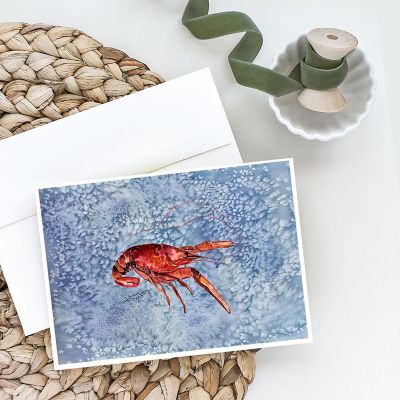 Caroline's Treasures Crawfish Cool Water Greeting Cards and Envelopes Pack of 8, 7 x 5, Seafood Image 1