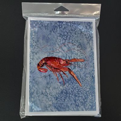 Caroline's Treasures Crawfish Cool Water Greeting Cards and Envelopes Pack of 8, 7 x 5, Seafood Image 2