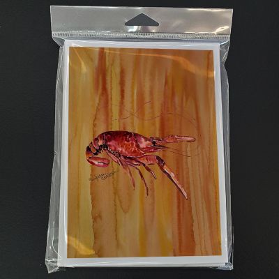 Caroline's Treasures Crawfish Hot and Spicy Greeting Cards and Envelopes Pack of 8, 7 x 5, Seafood Image 2