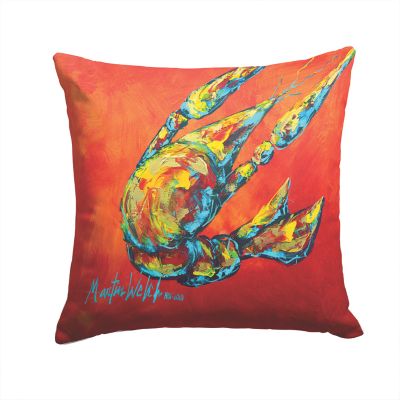 Caroline's Treasures Crawfish Spicy Craw  Fabric Decorative Pillow, 14 x 14, Seafood Image 1