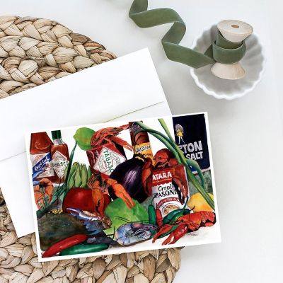 Caroline's Treasures Crawfish with Louisiana Spices Greeting Cards and Envelopes Pack of 8, 7 x 5, Seafood Image 1