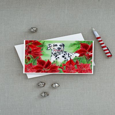 Caroline's Treasures Dalmatian Poinsettas Greeting Cards and Envelopes Pack of 8, 7 x 5, Dogs Image 2
