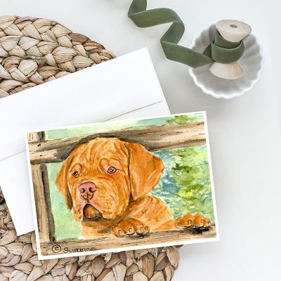 Caroline's Treasures Dogue de Bordeaux Greeting Cards and Envelopes Pack of 8, 7 x 5, Dogs Image 1