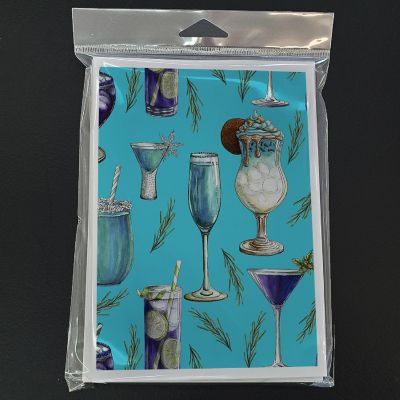 Caroline's Treasures Drinks and Cocktails Blue Greeting Cards and Envelopes Pack of 8, 7 x 5, Image 2