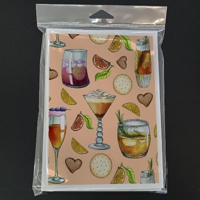 Caroline's Treasures Drinks and Cocktails Peach Greeting Cards and Envelopes Pack of 8, 7 x 5, Image 2
