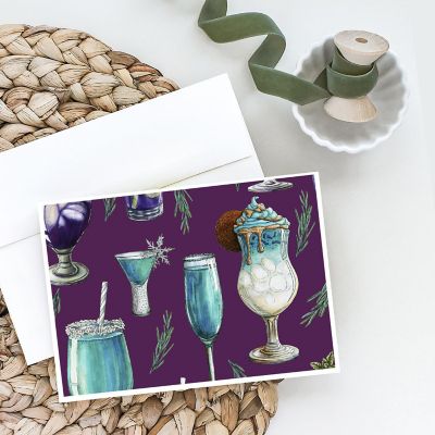Caroline's Treasures Drinks and Cocktails Purple Greeting Cards and Envelopes Pack of 8, 7 x 5, Image 1