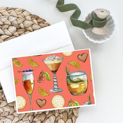 Caroline's Treasures Drinks and Cocktails Salmon Greeting Cards and Envelopes Pack of 8, 7 x 5, Image 1