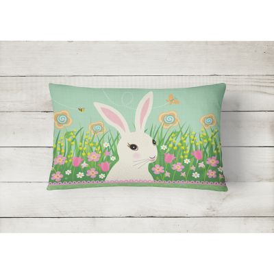 Caroline's Treasures, Easter, Easter Bunny Rabbit Canvas Fabric Decorative Pillow, 12 x 16, Farm Animals Image 1
