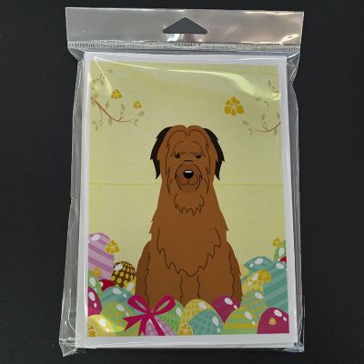Caroline's Treasures Easter, Easter Eggs Briard Brown Greeting Cards and Envelopes Pack of 8, 7 x 5, Dogs Image 2